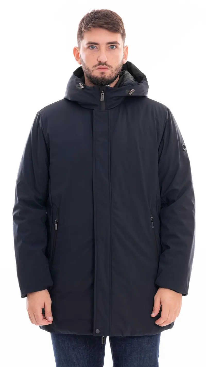 MARKUP PARKA LUNGO IN TESSUTO TECNICO UOMO MK24007 BLU