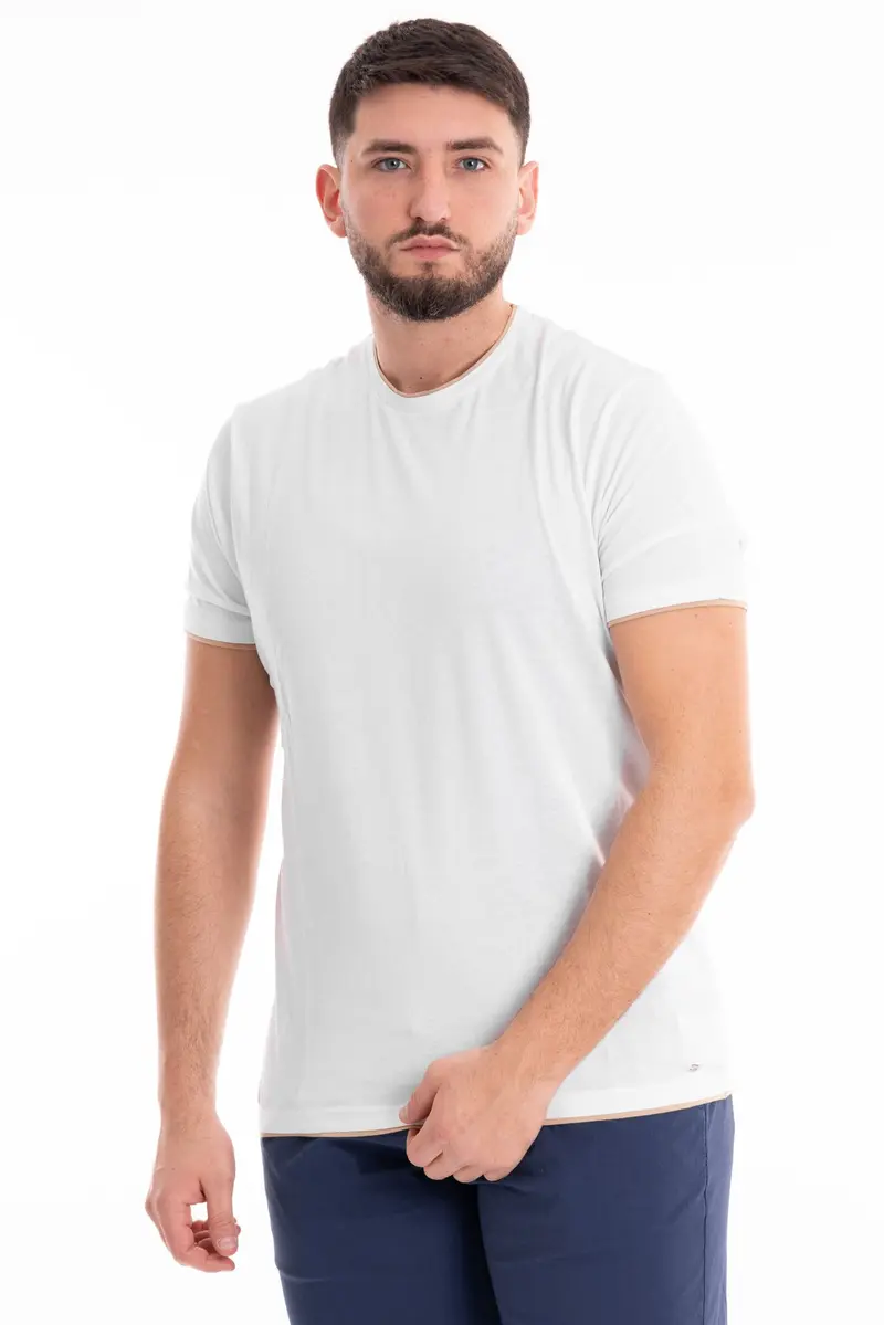 MARKUP T-SHIRT GIROCOLLO MEZZA MANICA IN JERSEY CON CONTRASTI MK691014 BNC