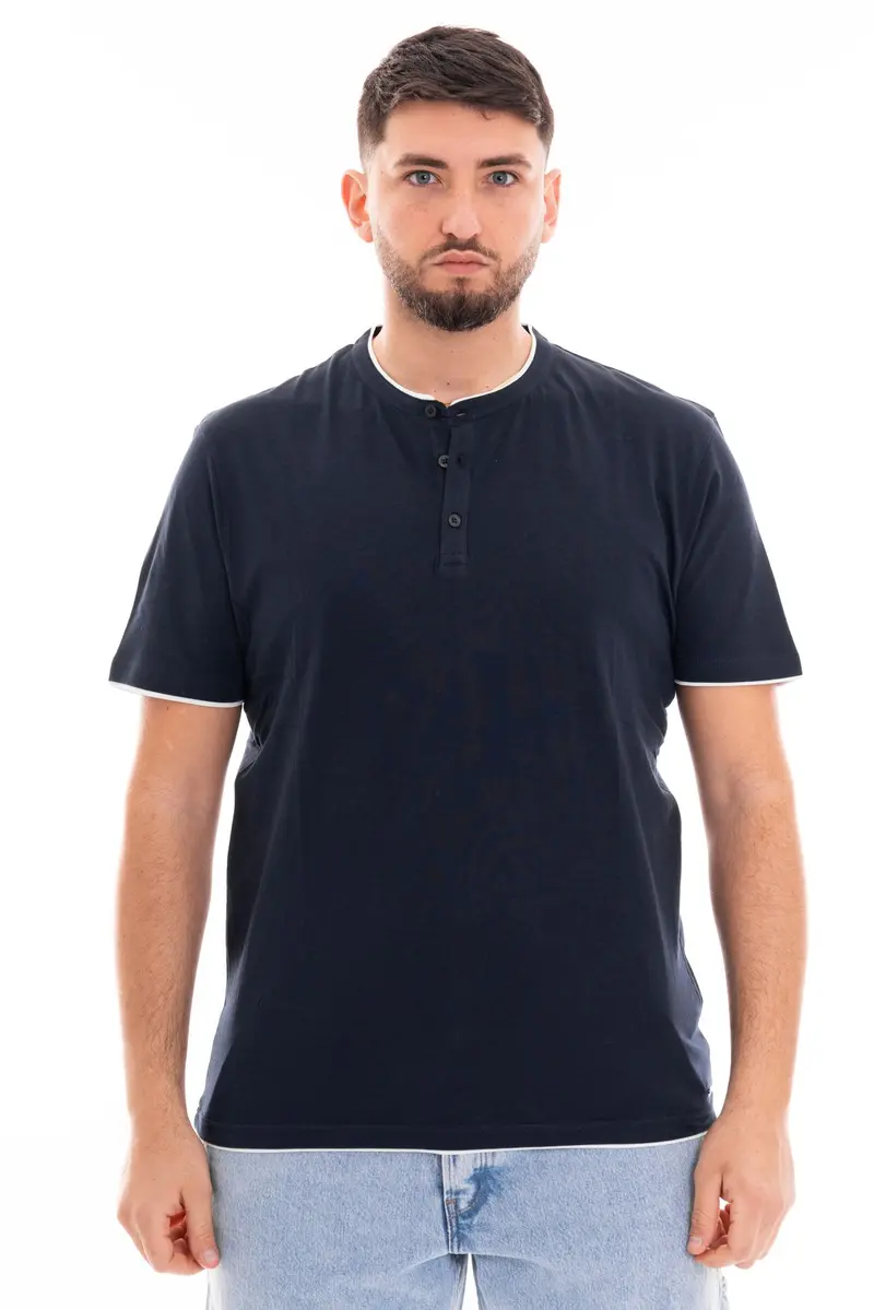 MARKUP T-SHIRT SERAFINOMEZZA MANICA IN JERSEY CON CONTRASTI MK691019 BLU