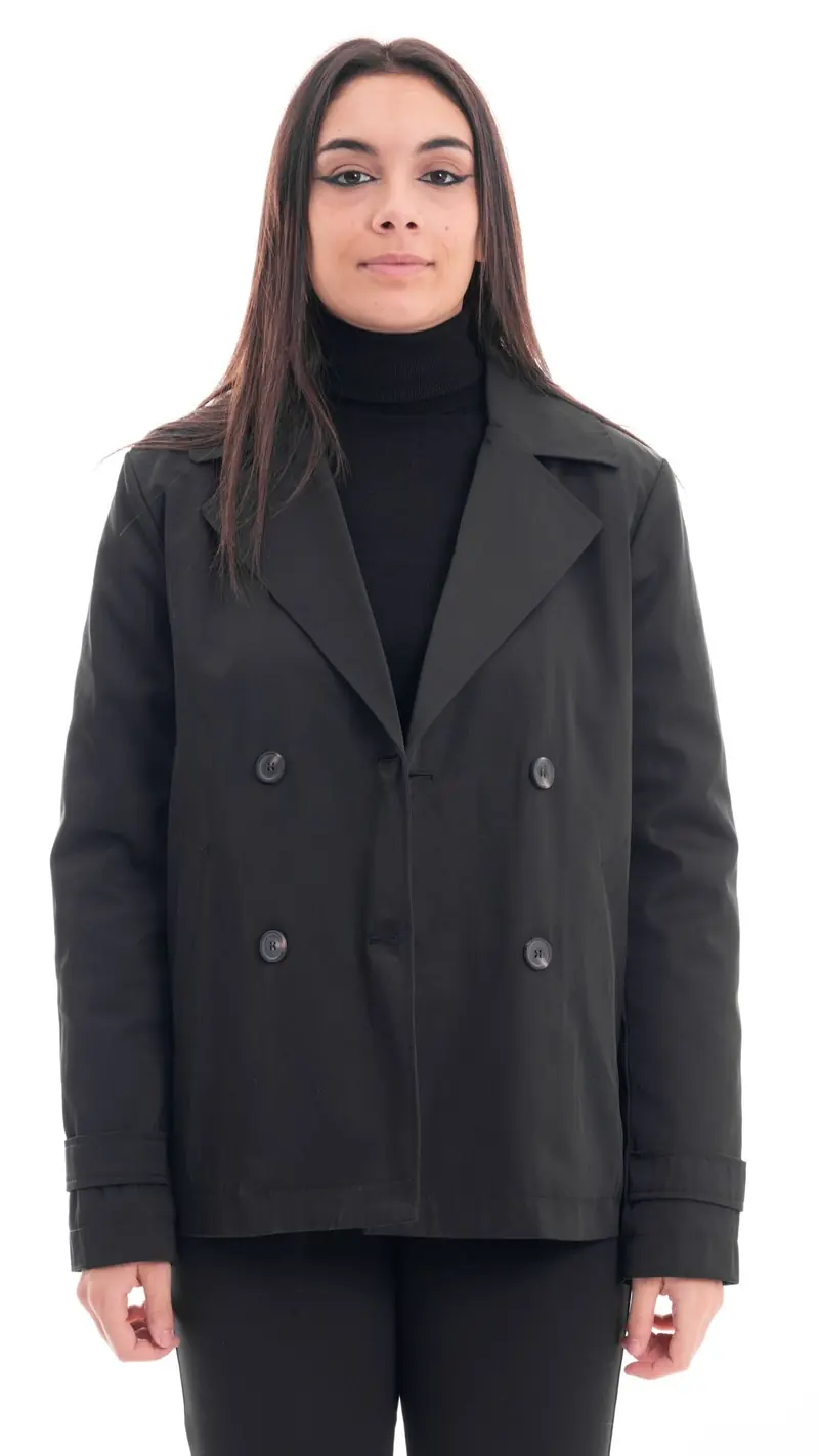 MARKUP TRENCH CORTO IN COTONE DOPPIOPETTO DONNA MW764040 NER