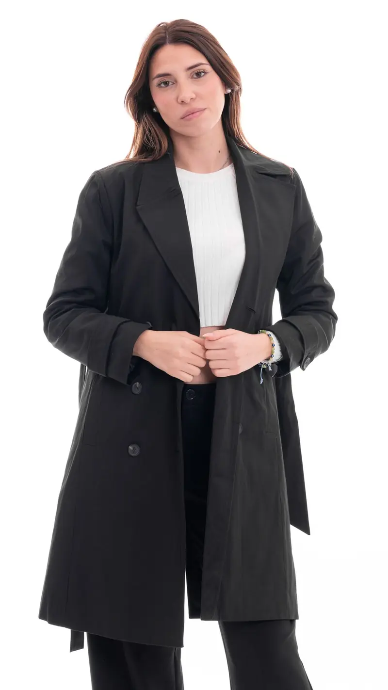 MARKUP TRENCH IN COTONE DOPPIOPETTO DONNA MW764039 NER