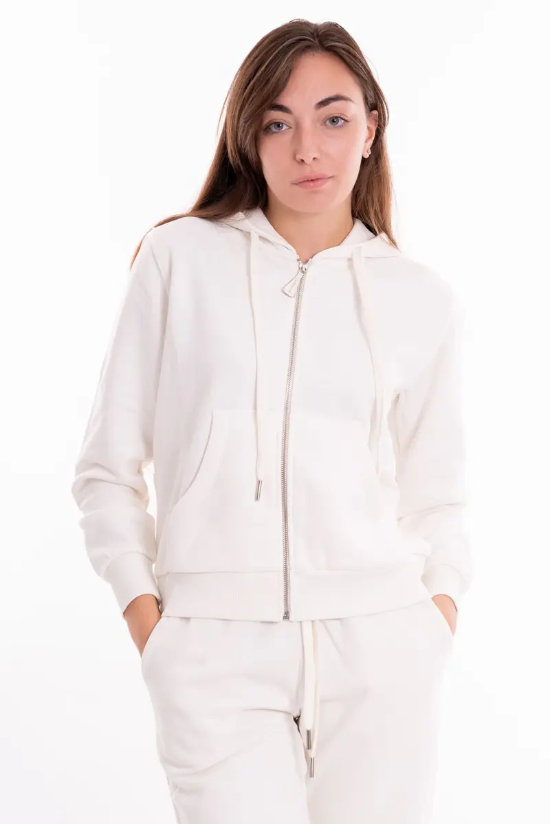 MARKUP W FELPA CON CAPPUCCIO E ZIP CON RICAMO LOGO MW562004