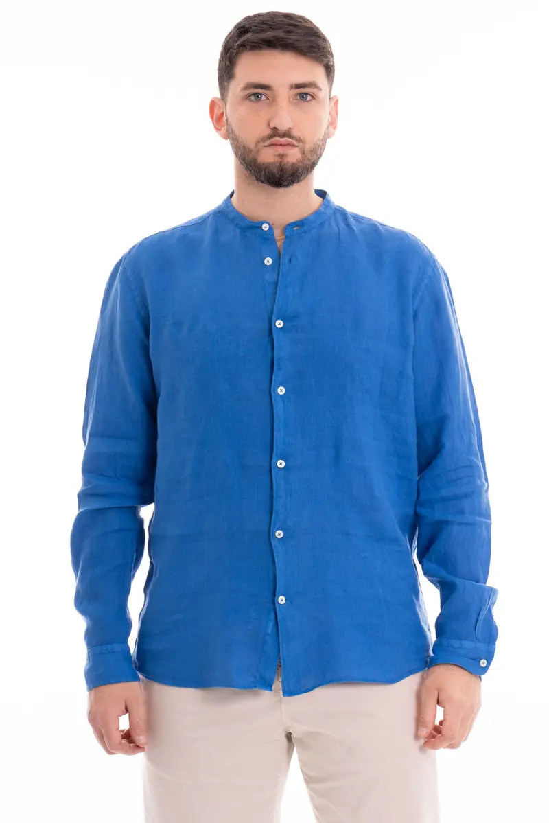 MASTRICAMICIAI CAMICIA IN LINO COLLO COREANO FS069 MC309 33 GURU