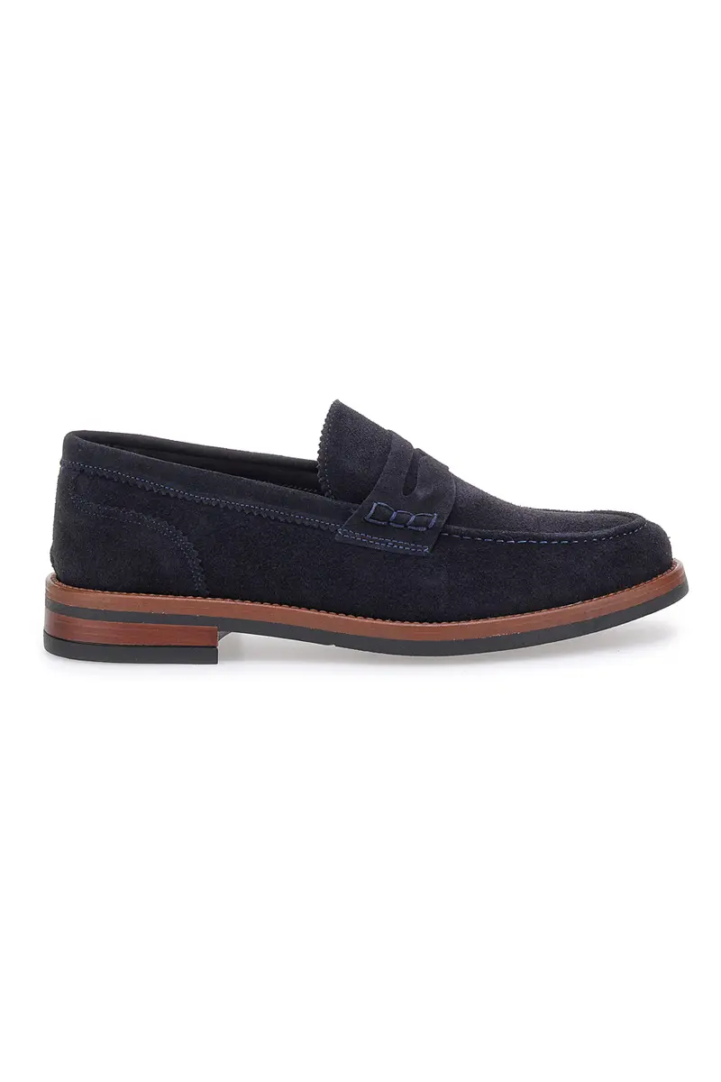 Mocassini blu con bocca di leone PITTARELLO CLASS 014
