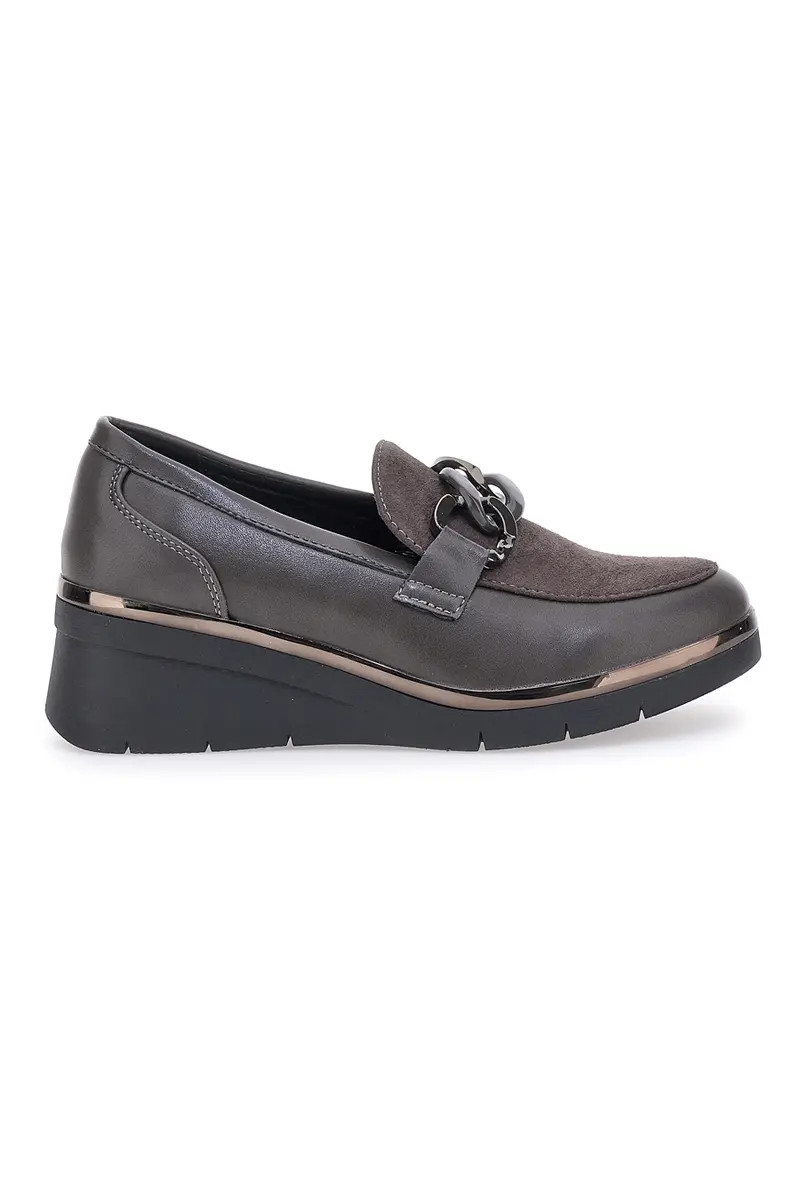 Mocassini Grigi con Platform Prima Riga 2Y32225