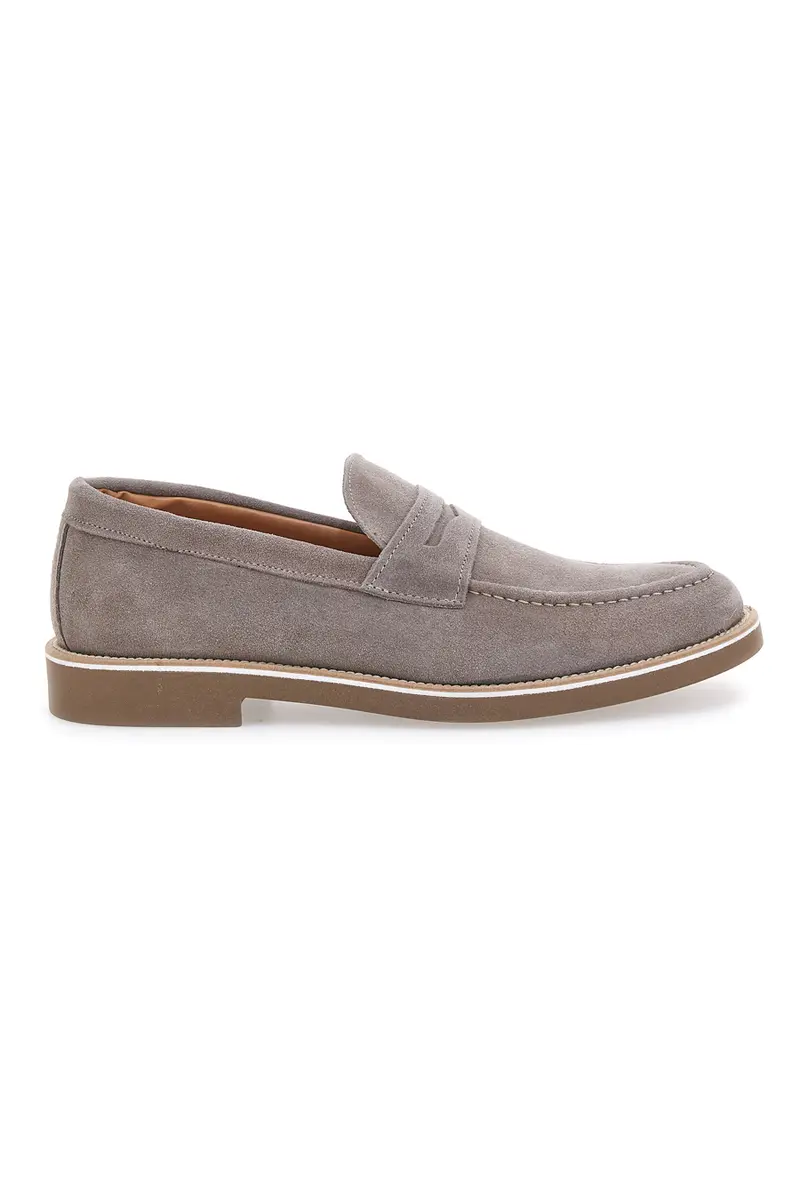 Mocassini Taupe In Pelle Scamosciata Pittarello 115