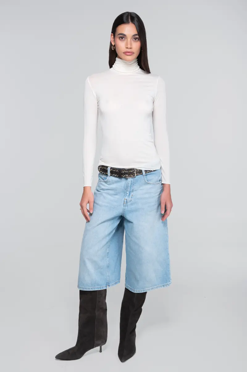 Modal cashmere long sleeves turtleneck shirt 1482
