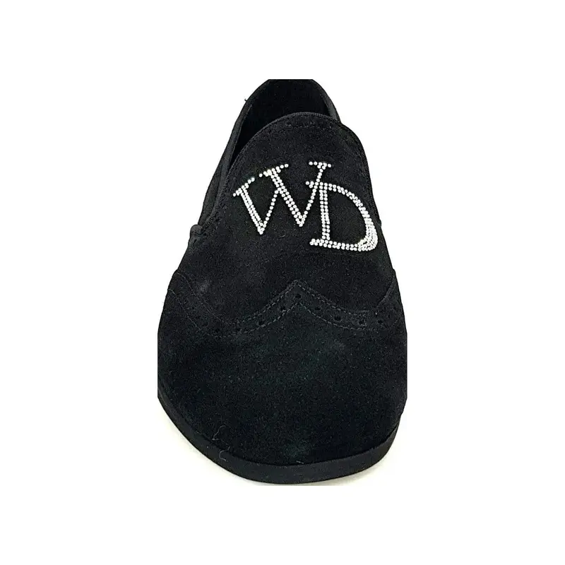 Morgan PJ WD - Mocassino Uomo Camoscio Nero con Swarovski Boreali / Men's Black Suede Moccasin with Borealis Swarovski - Salsa