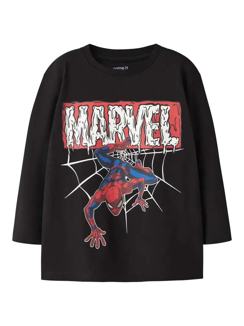 NAME IT MAGLIETTA SPIDERMAN A MANICHE LUNGHE 13259943 BLK