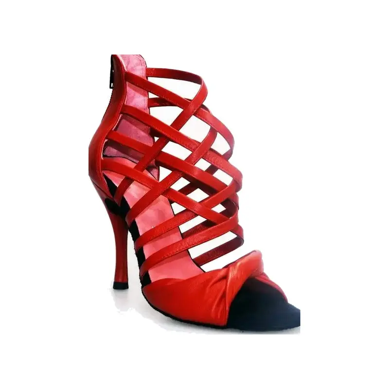 Natalia (360) - Sandalo Alto da Ballo Latino Americano Donna in Pelle Rossa