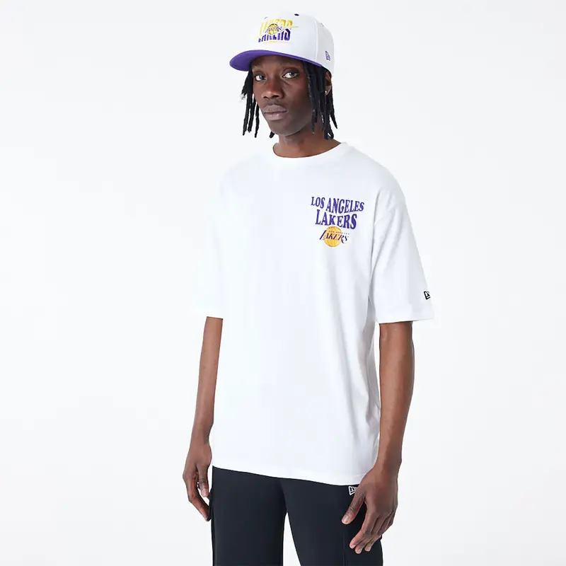 NEW ERA T-SHIRT NBA SCRIPT LOS ANGELES LAKERS 60435517 100