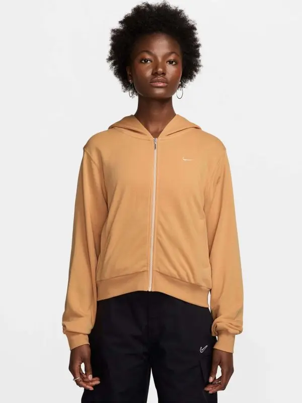 NIKE FELPA CHILL TERRY CON ZIP E CAPPUCCIO DONNA FN2415 856