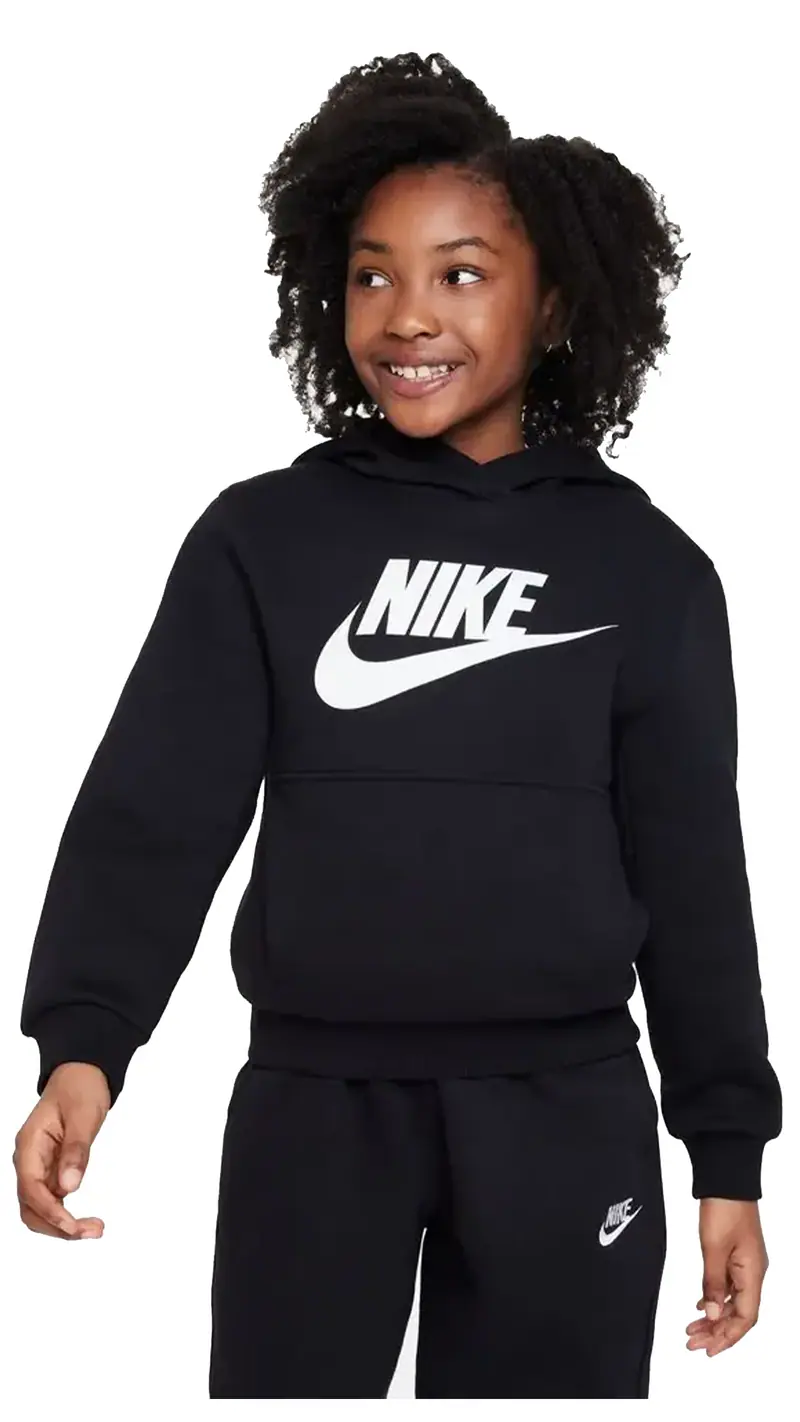 NIKE FELPA SPORTSWEAR CLUB CON CAPPUCCIO E LOGO JR FD2988 010