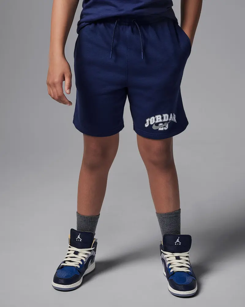 NIKE JORDAN BERMUDA IN FELPA GARZATO CON STAMPA SULLA GAMBA JR 95F051 U90