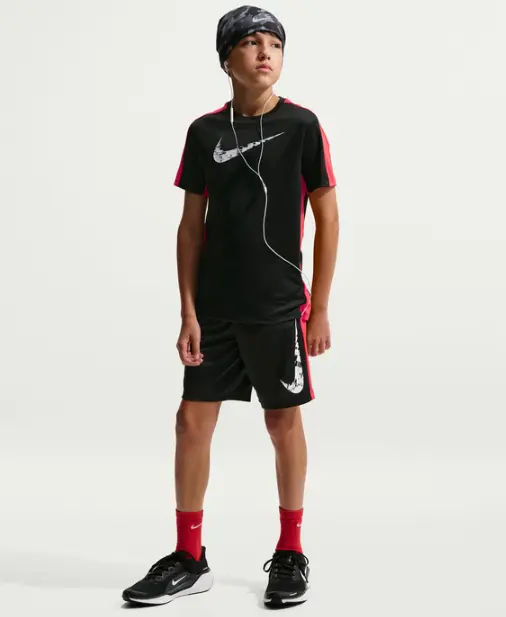 NIKE PANTALONCINI CORTI BICOLORE CON FASCIA LATERALE E LOGO IF2399 010