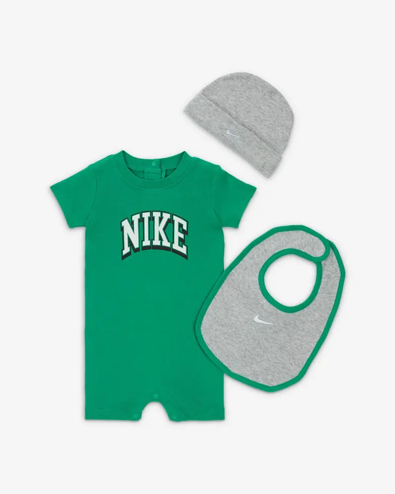 NIKE SET ROMPER HAT BIB JR NN1049 E5D