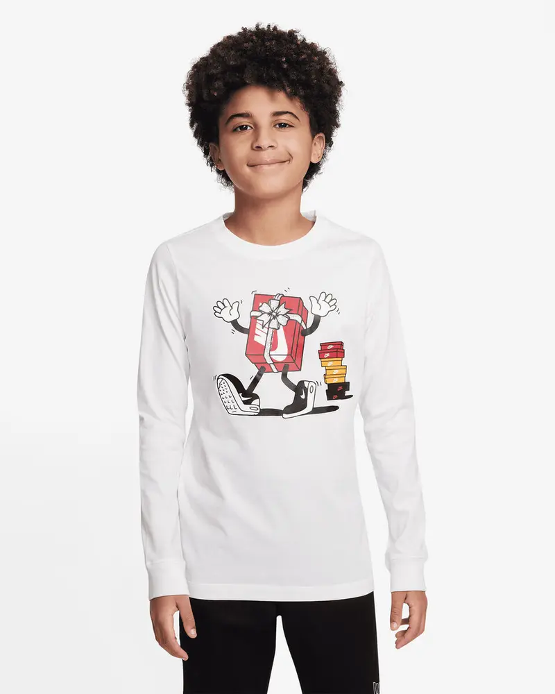 NIKE T-SHIRT SPORTSWEAR LONG SLEEVE JR FJ6387 100