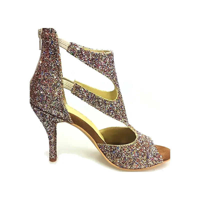 Nina Kristall - Sandalo da Ballo Salsa Donna in Kristal Multicolor Foderato in Pelle