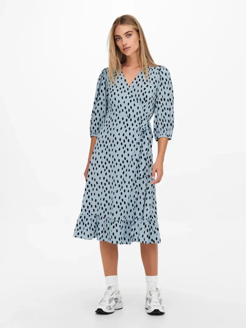 ONLY ABITO OLIVIA 3/4 WRAP MIDI DONNA 15253350 BLF