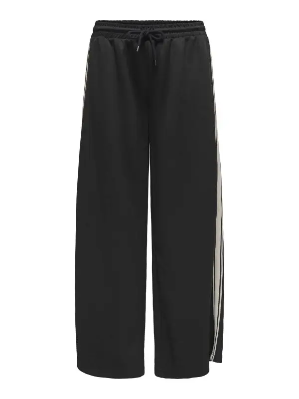 ONLY ASTA PANTALONE TUTA A ZAMPA CON STRISCE LATERALI DONNA 15356171 BKB