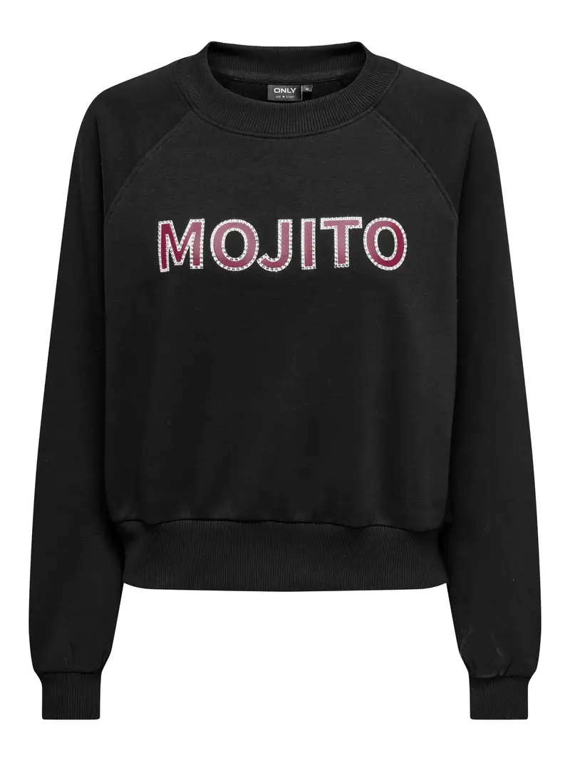ONLY CAMA FELPA IN COTONE CON SCRITTA MOJITO DONNA 15357865 BMJ