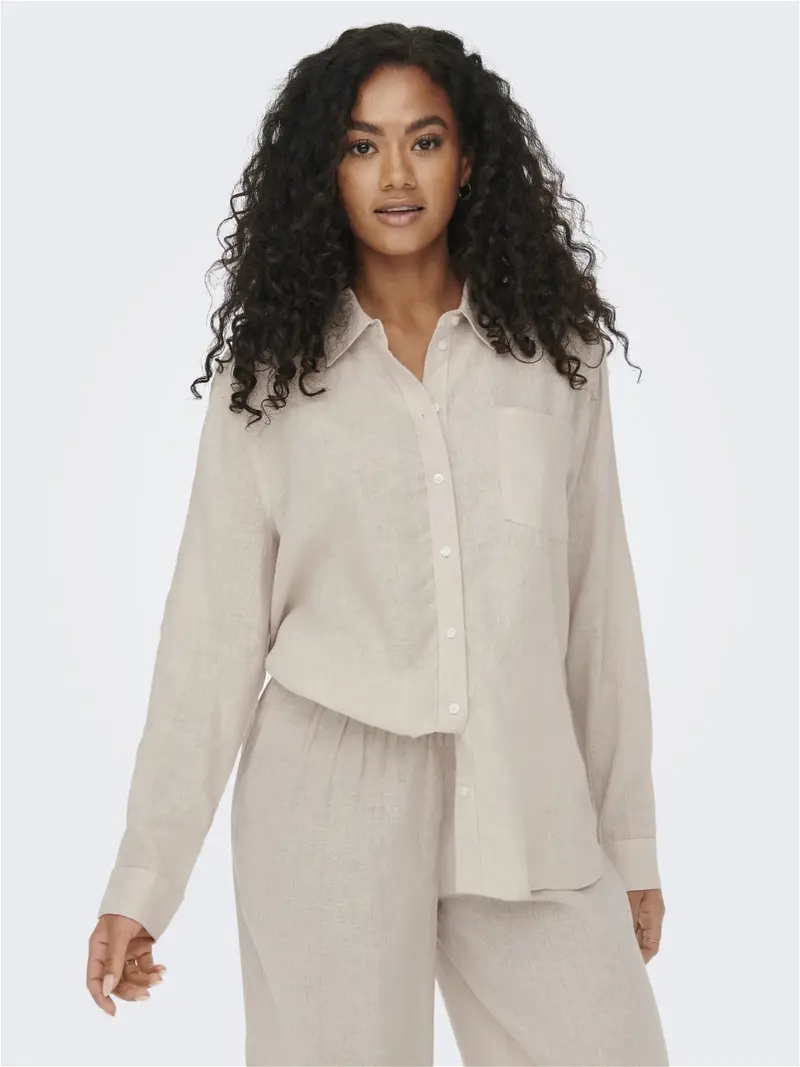 ONLY CAMICIA IN LINO TOKYO LONG SLEEVE BLEND DONNA 15259585 MNB