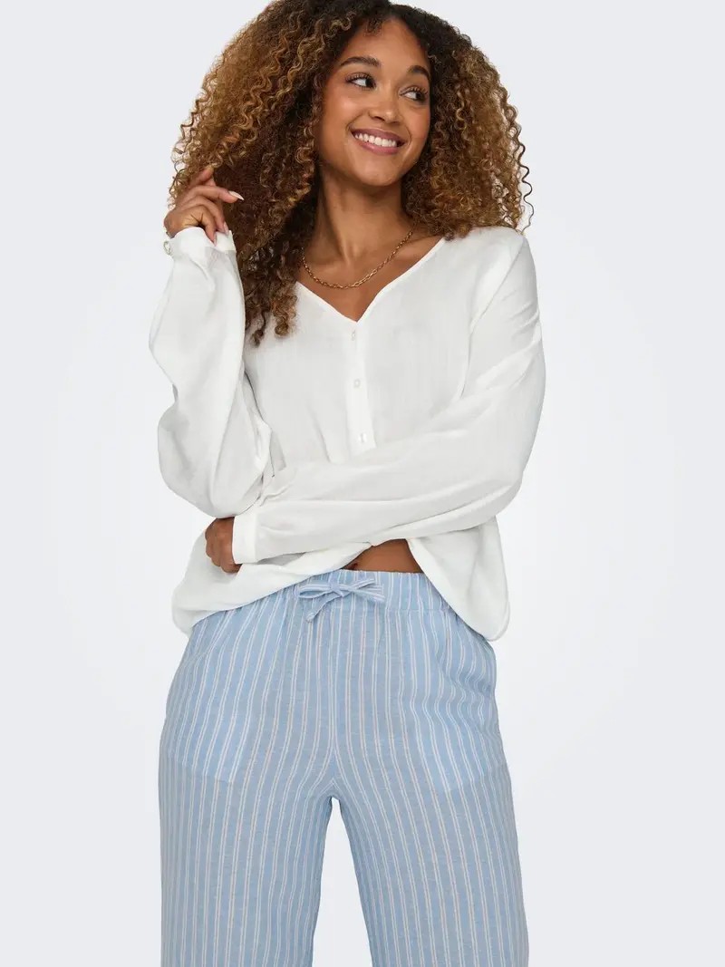 ONLY CAMICIA MASCHA LONG SLEEVE SHORT KNOT DONNA 15252779 CLD