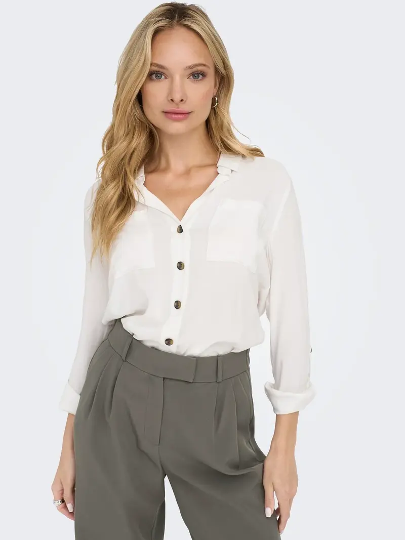 ONLY CAMICIA YASMIN LONG SLEEVES DONNA 15281677 SNW