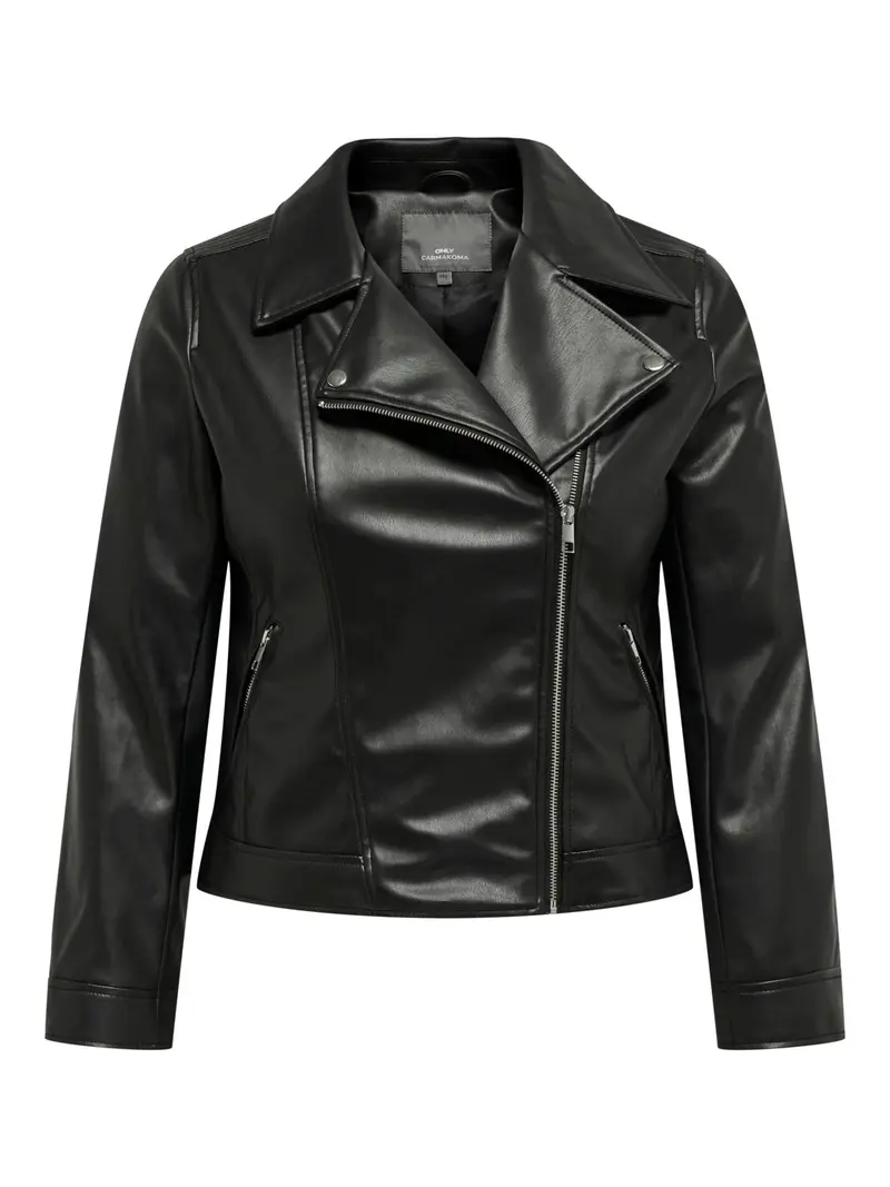 ONLY CARMAKOMA GIUBBOTTO BECCA FAUX LEATHER BIKER DONNA 15313535 BLK