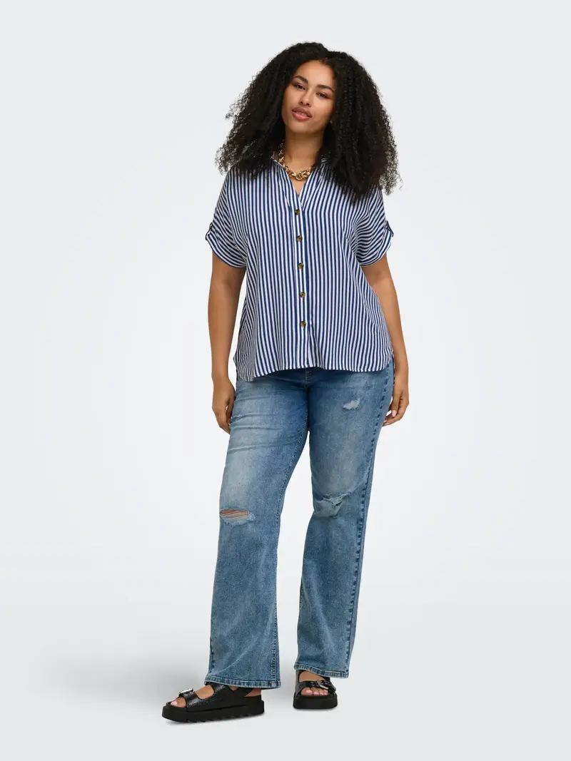 ONLY CARMAKOMA YASMIN CAMICIA RIGATA 15372772 PBW