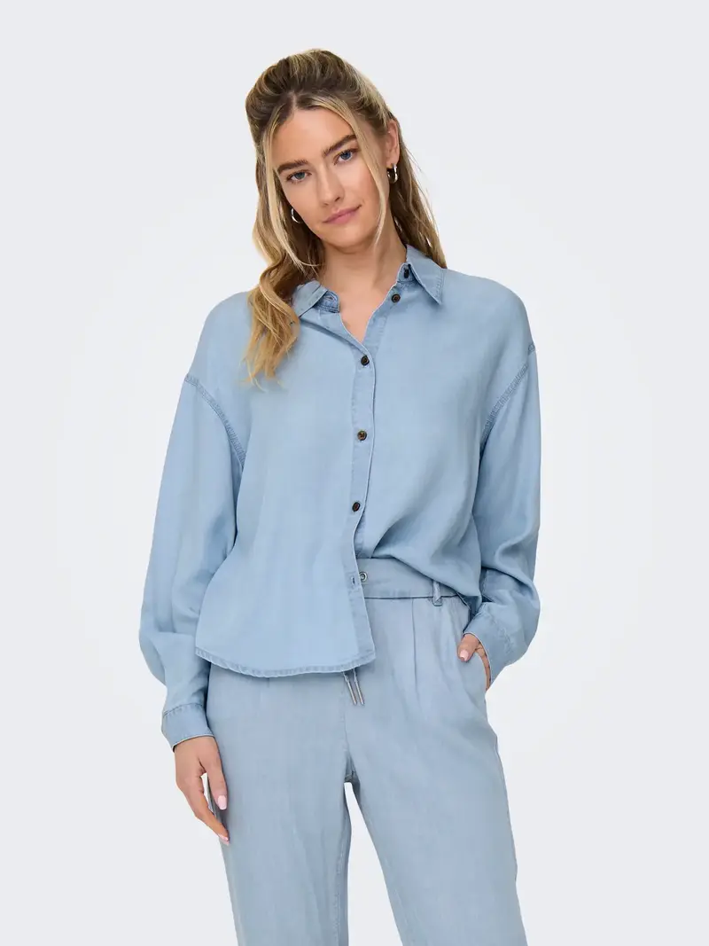 ONLY CHARIS CAMICIA DENIM LUNGA DIETRO (col