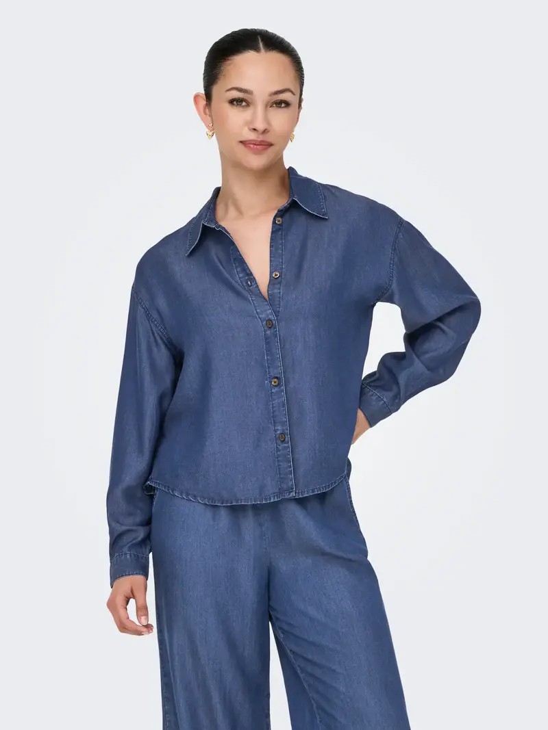 ONLY CHARIS CAMICIA DENIM LUNGA DIETRO (col