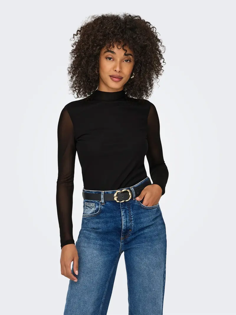 ONLY ERICA T-SHIRT CON MANICA VELATA LUNGA DONNA 15141298 BLK