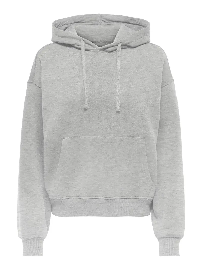 ONLY FELPA BEST CON CAPPUCCIO E TASCONE DONNA (LIGHT GREY MELANGE) DONNA 15338730 LGM