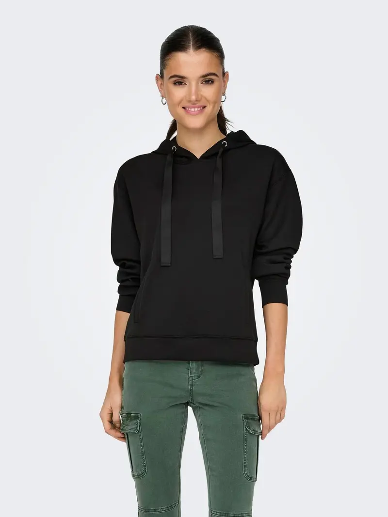 ONLY FELPA CON CAPPUCCIO ALINA DONNA 15326742 BLK