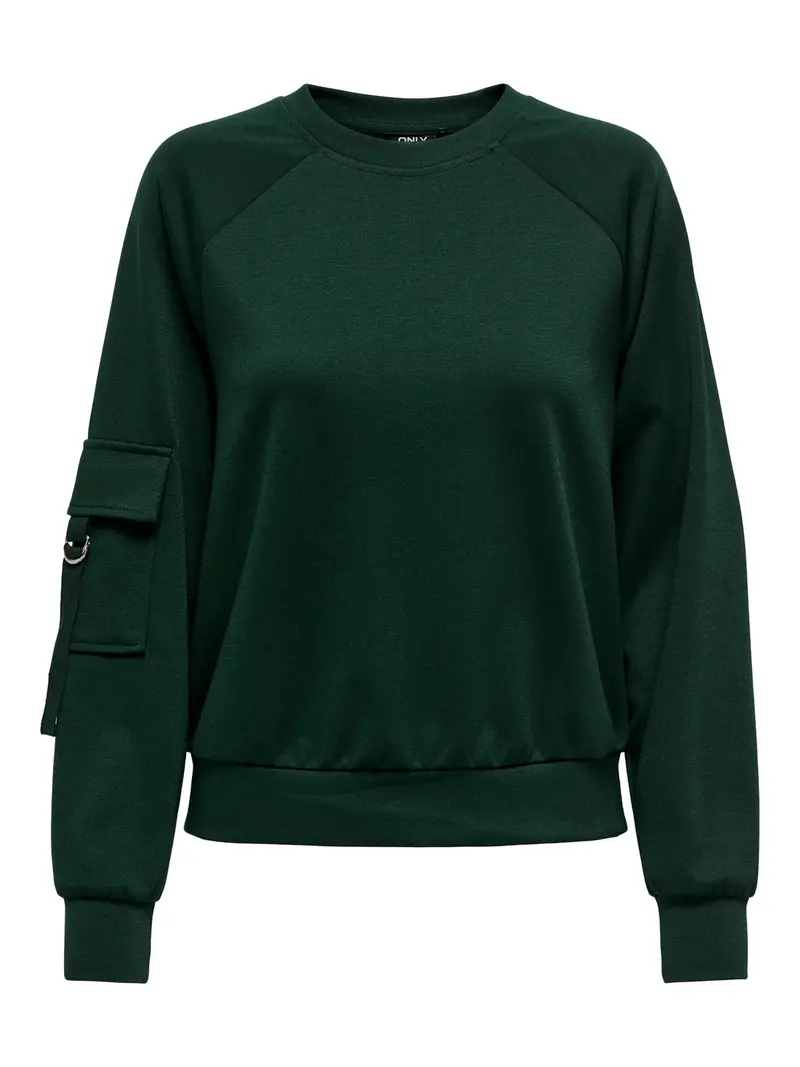 ONLY FELPA CORINNE GIROCOLLO CON TASCA SULLA MANICA DONNA 15326725 SRB