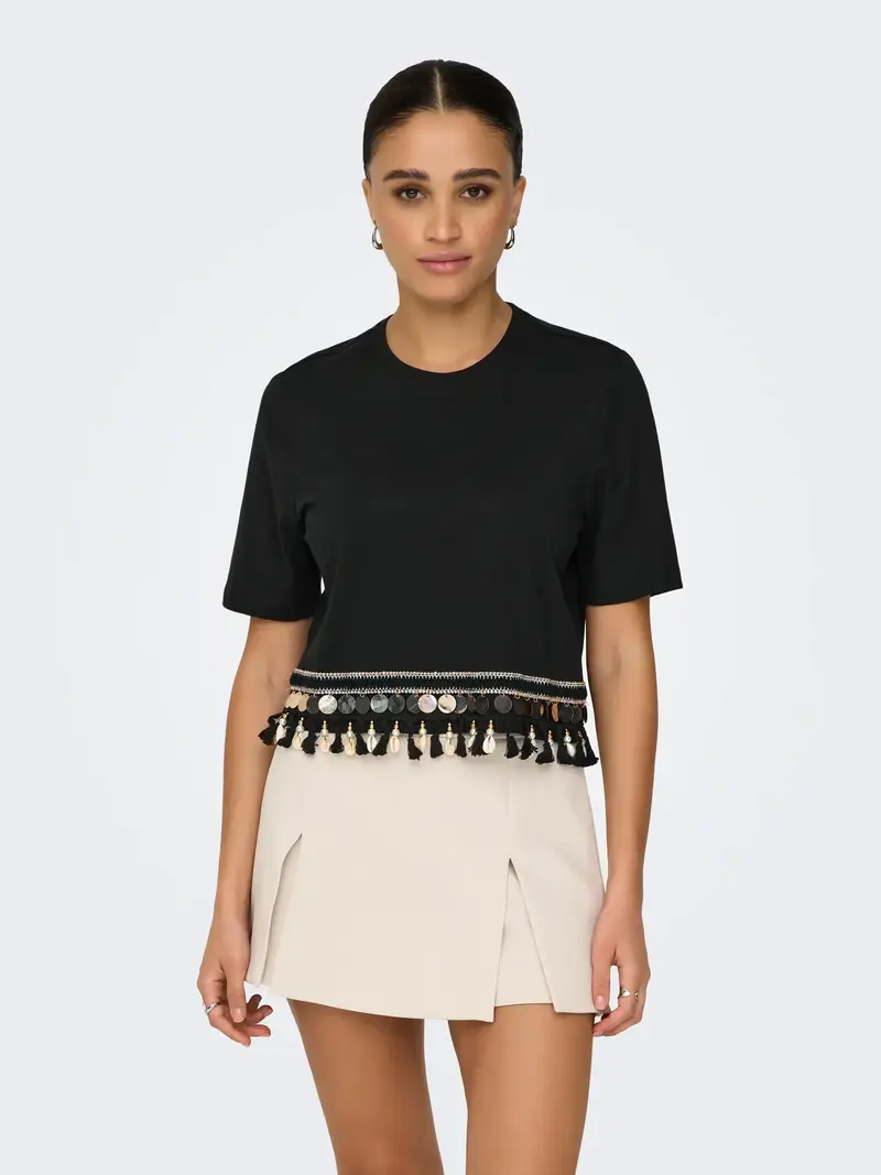 ONLY FILIPPA T-SHIRT CON PAILLETTES DONNA (col