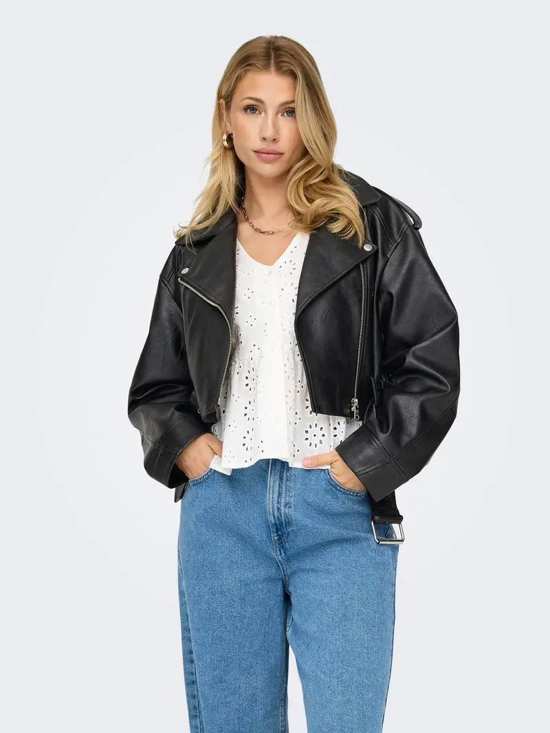 ONLY GIUBBOTTO VERA BIKER IN ECOPELLE DONNA 15321935 BLK