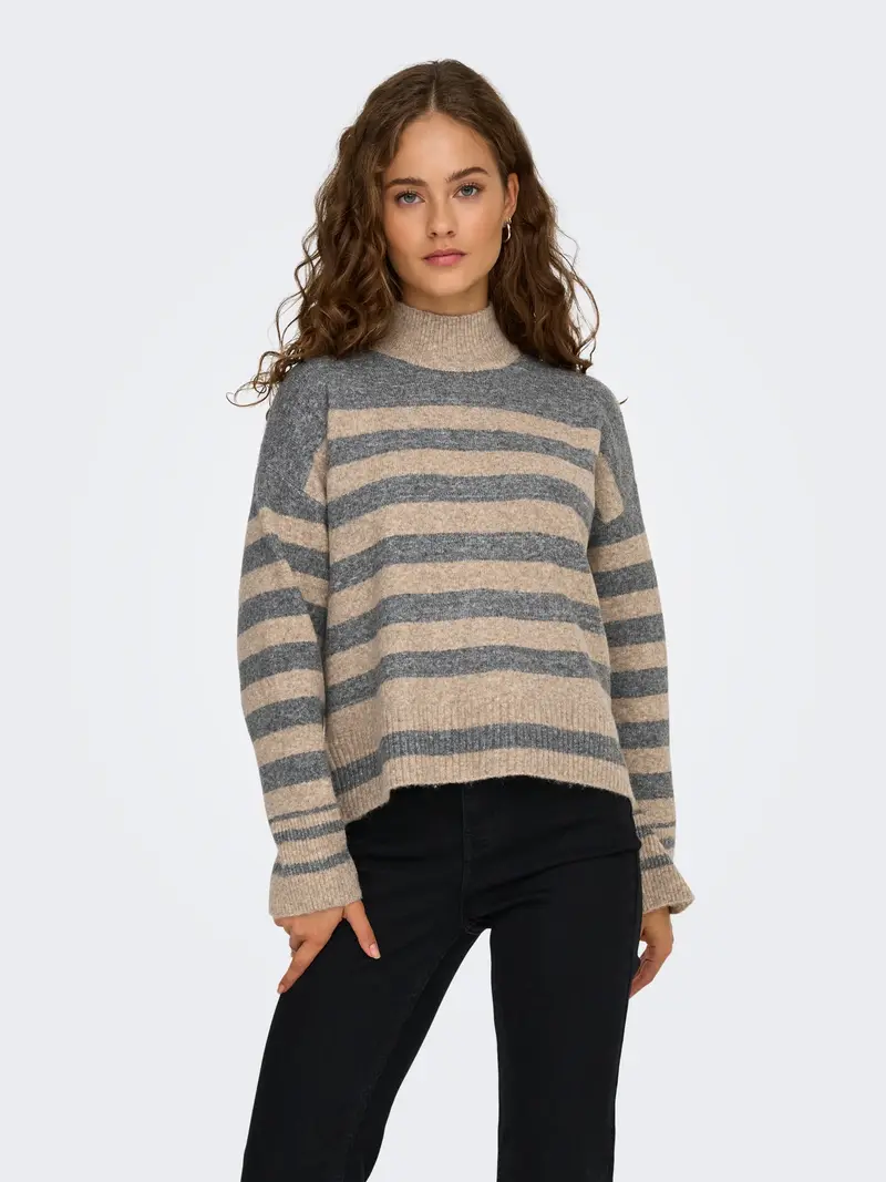 ONLY HEIDI MAGLIONE A RIGHE COLLO ALTO 15352421 MGM
