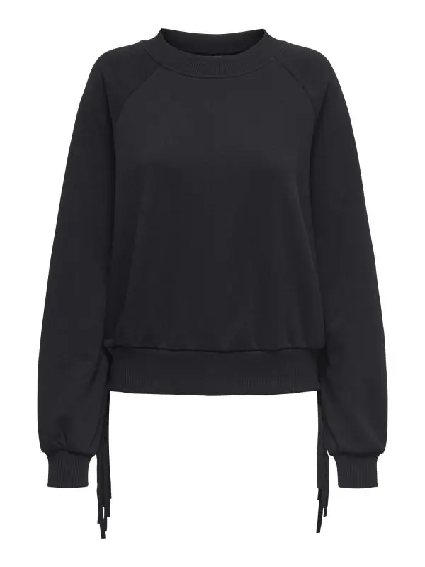ONLY JETT FELPA IN COTONE CON FRANGE DONNA 15355912 BKF