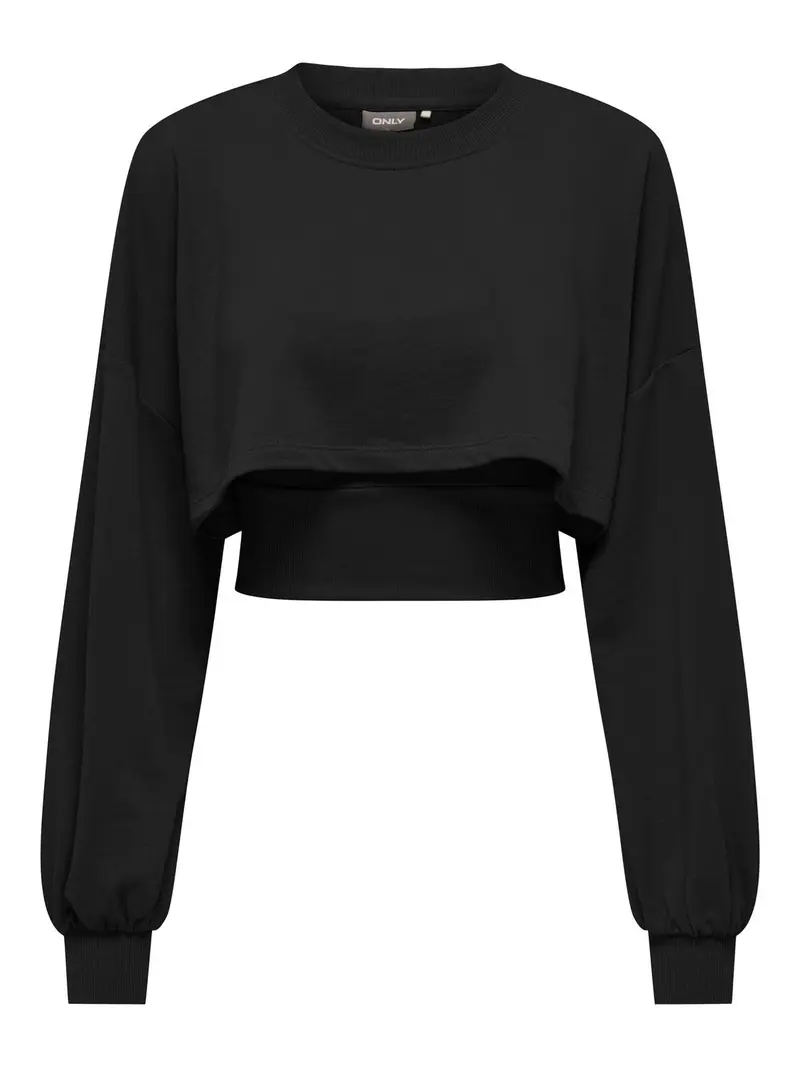 ONLY MAGLIONE CROP BRITT LONG SLEEVES CROP 2 PEZZI DONNA 15312126 BLK
