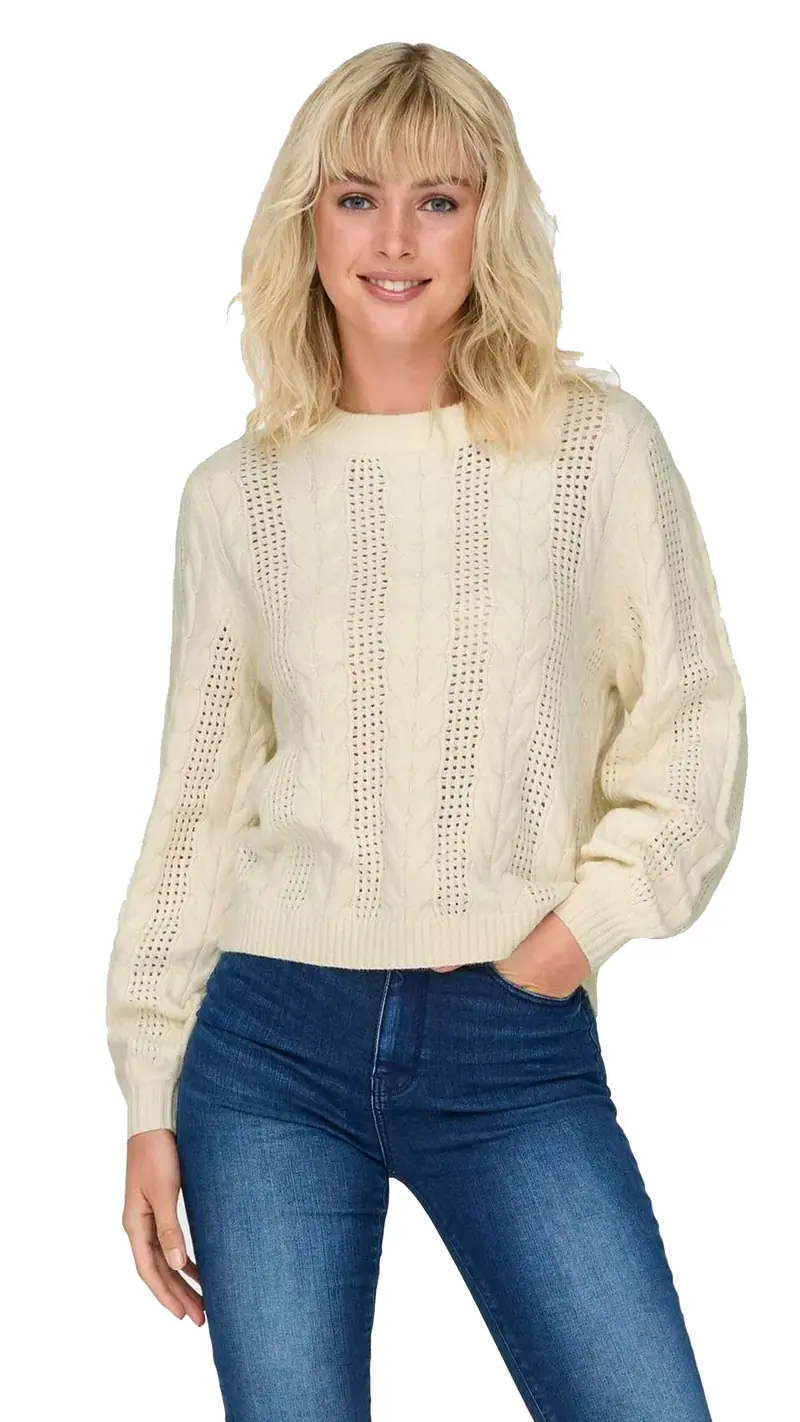 ONLY MAGLIONE RUBINA TRAFORATO GIROCOLLO DONNA 15317515 WTG