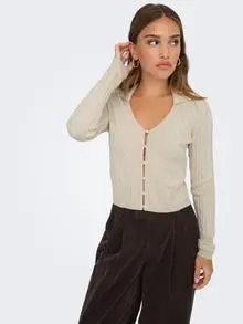 ONLY MEDDI MAGLIONE CON BOTTONI IN PERLA DONNA 15352102 BCV