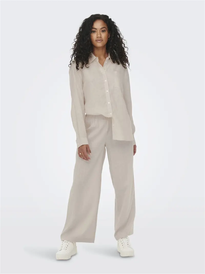 ONLY PANTALONI IN LINO TOKYO BLEND DONNA 15259590 MNB
