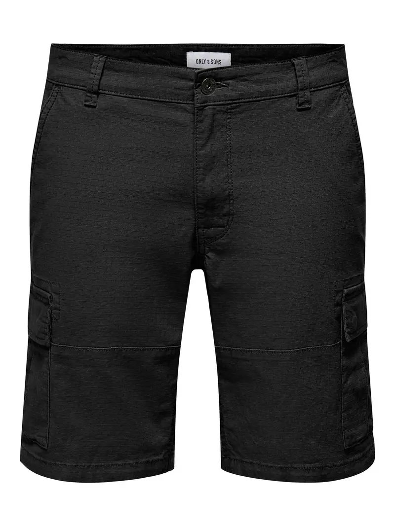 ONLY&SONS BERMUDA CARGO RAY LIFE 0020 RIBSTOP UOMO 22029901 BLK