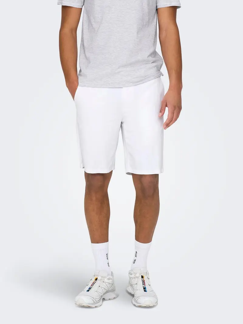 ONLY&SONS BERMUDA IN LINO MARK 0011 UOMO 22024940 WHT