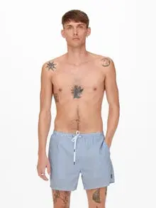 ONLY&SONS BOXER MARE A RIGHE TED SEERSUCKER UOMO 22021841 QHR