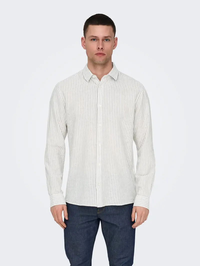 ONLY&SONS CAMICIA IN LINO A RIGHE CAIDEN 22026601 CLA