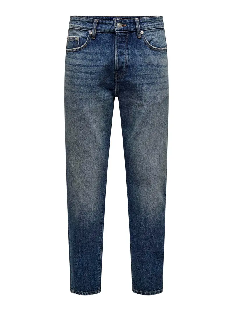 ONLY&SONS JEANS AVI CROPPED UOMO (DARK MEDIUM BLUE DENIM) 22031794 DMB