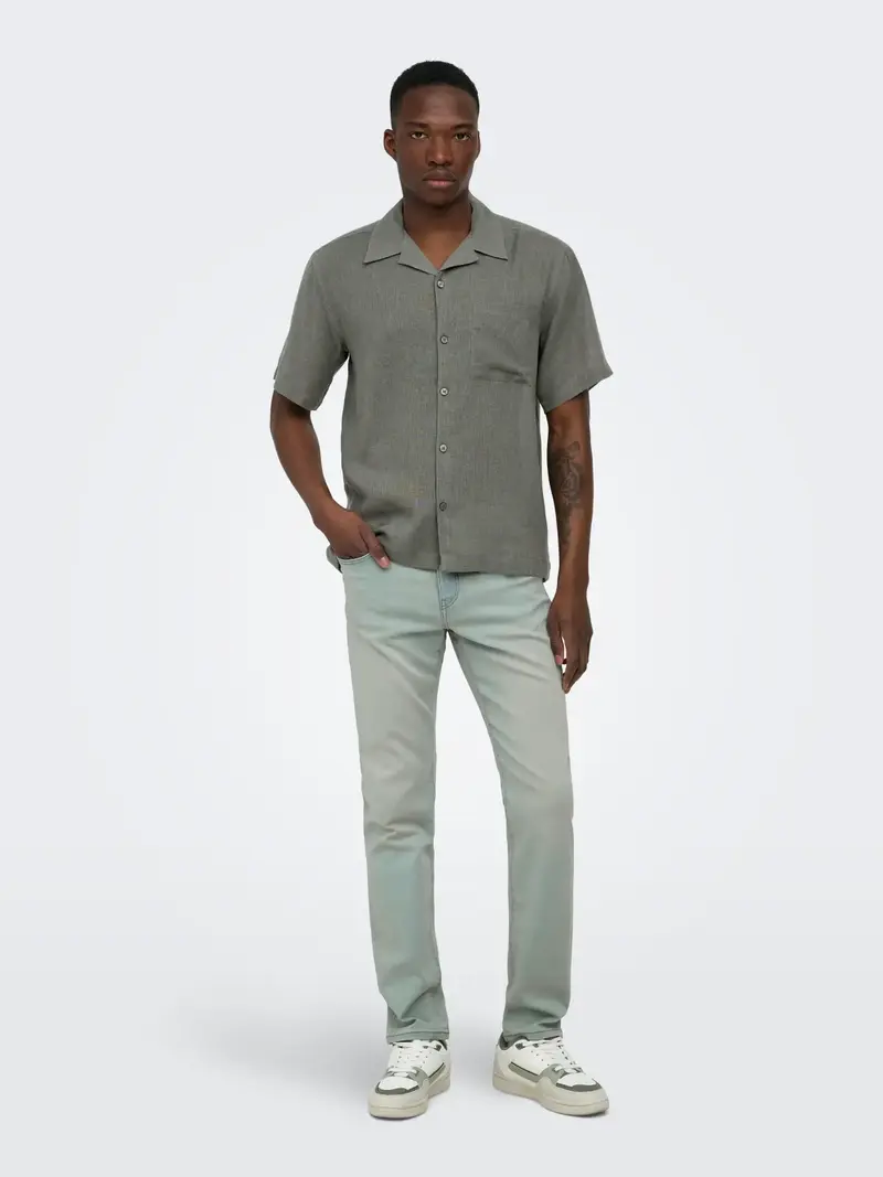ONLY&SONS LAURENCE CAMICIA IN LINO MANICA CORTA 22036242 CRG
